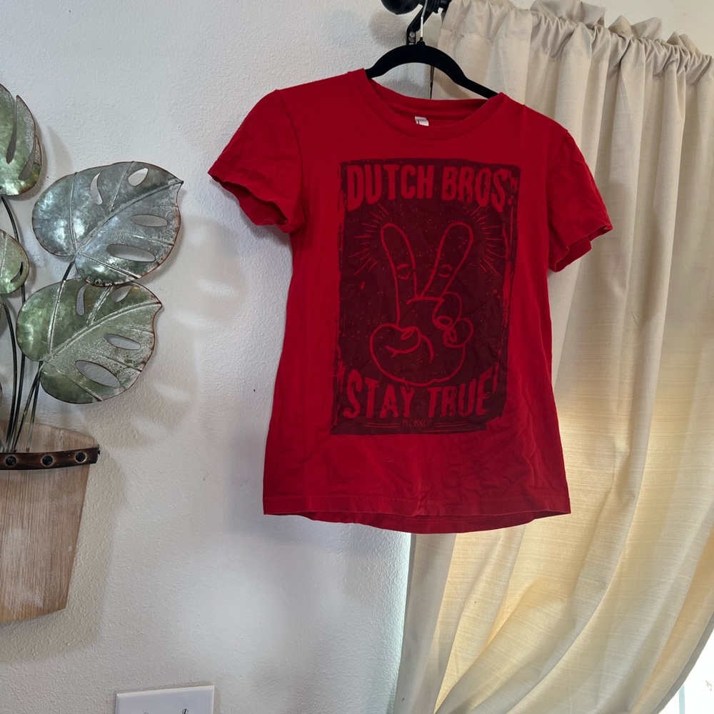 Dutch Bros Red Short Sleeve Tee with Bold Graphic